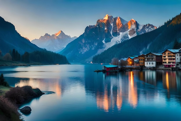 Foto una montaña con una montaña en el fondo