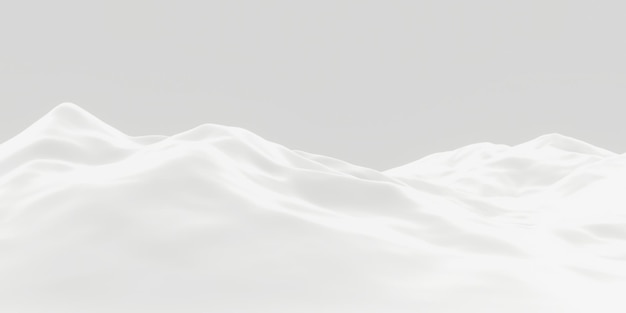 Montaña nevada 3D Terreno blanco Ambiente frío