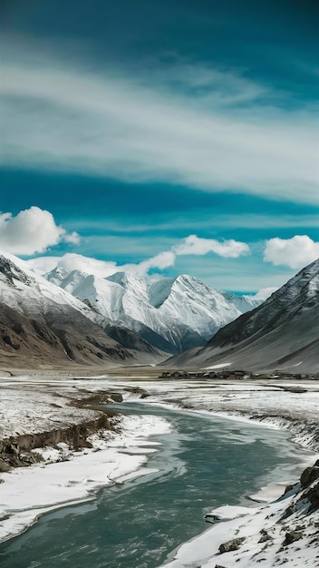 Montaña de nieve en Lehindia