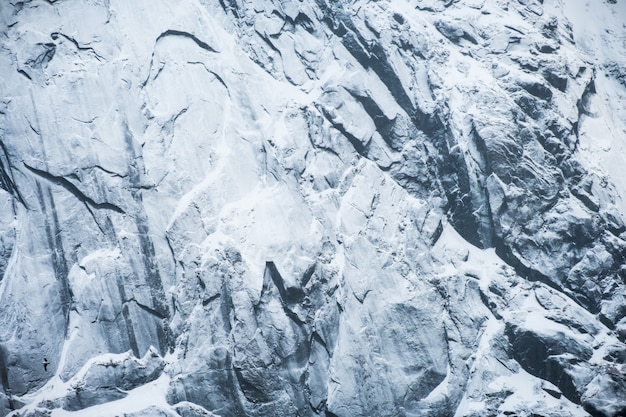 Foto montaña de la nieve de la textura del primer