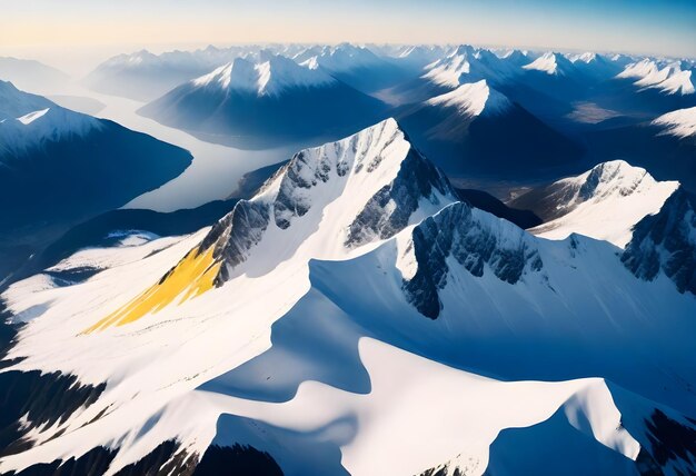 Foto una montaña con el nombre de la montaña en ella