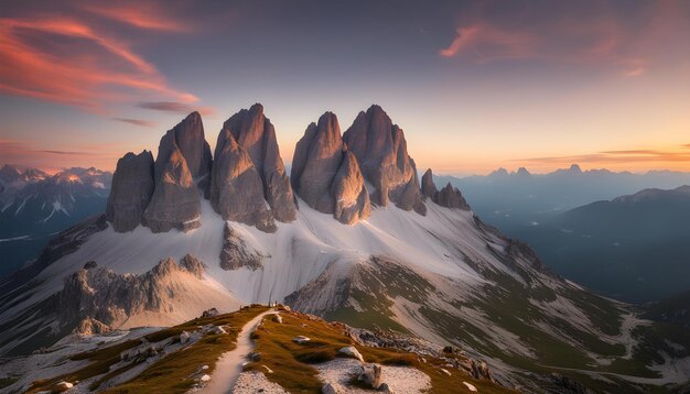 Foto una montaña con el nombre de la montaña en ella