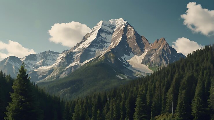 una montaña con una nube al fondo