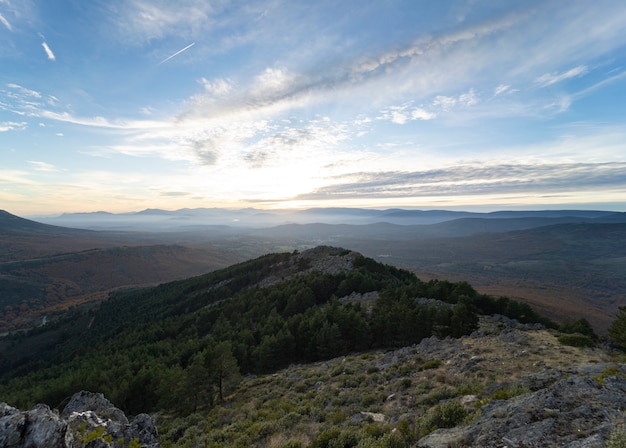 Montaña, puesta de sol, naturaleza paisaje foto