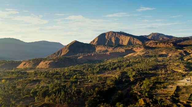 Montaña Rinjani a la hora de la mañana