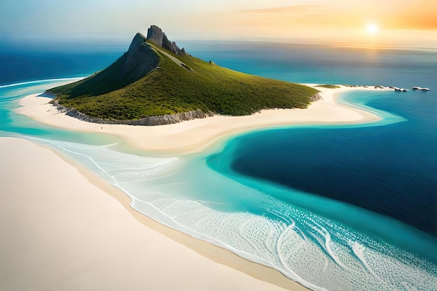 montaña con vista al mar