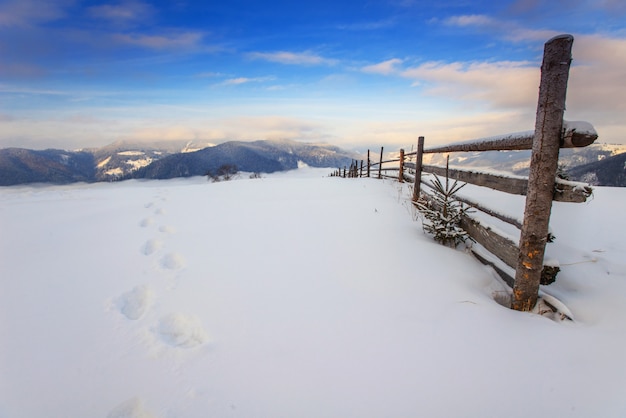 Montañas de los Cárpatos de invierno