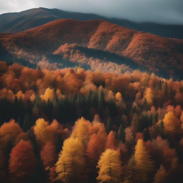 Montañas cautivadoras en otoño inspiradas en la encantadora paleta de colores de Pantone dan vida