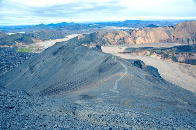 Montañas de colores del paisaje volcánico de Landmannalaugar Islandia turismo y naturaleza