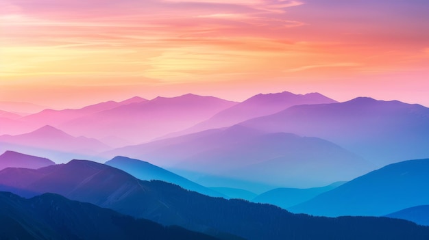 Montañas contra un cielo azul impresionante un paisaje natural impresionante