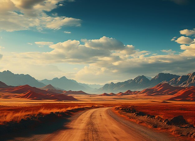 Foto las montañas del desierto varían la distancia de las montañas ai generativa