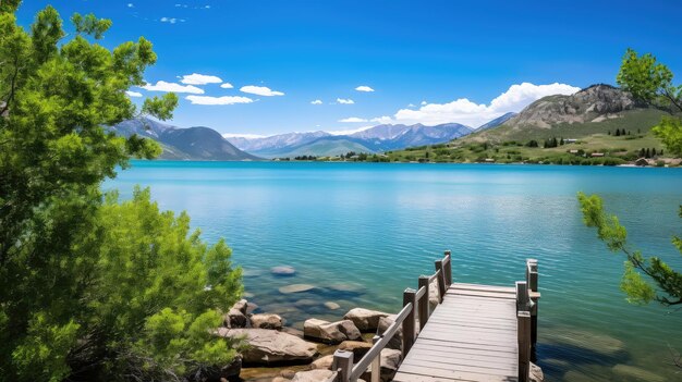 Las montañas llevan el lago Utah