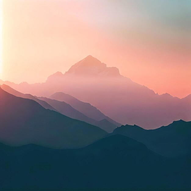 montañas en la mañana El calor del sol cubre la cordillera