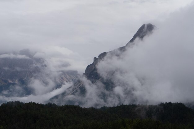 Montañas con niebla