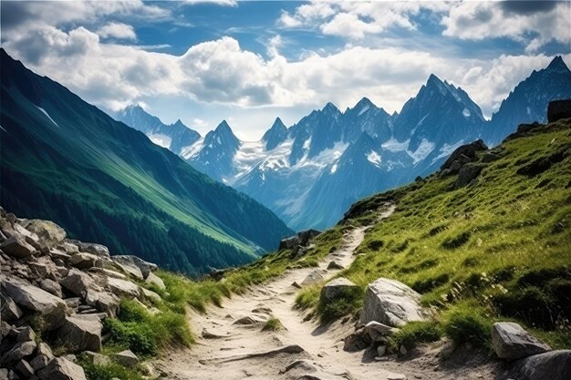 Montañas Paisaje Fotos de Stock fotografía AI generado