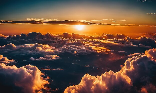 Foto montañas durante la puesta de sol hermosos paisajes naturales en verano