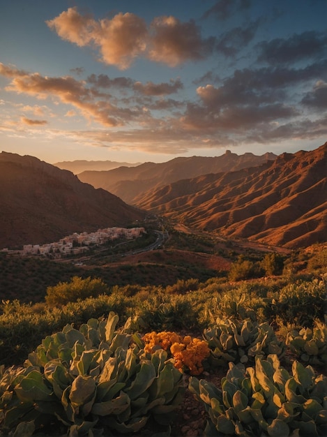 Las montañas del Rif en Marruecos al atardecer