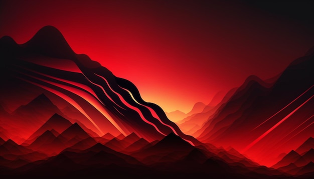 Montañas rojas en el desierto con un fondo oscuro