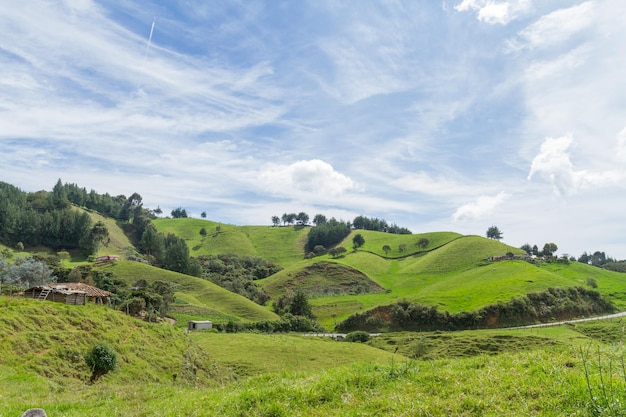 Montañas verdes y hermosas en Antioquia Colombia