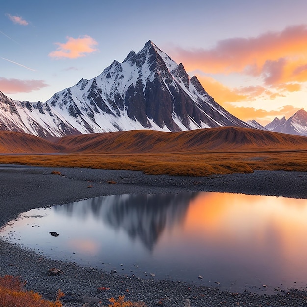 Montañas Vestrahorn al atardecer en stokksnes generadas por IA