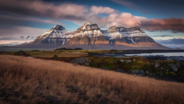 Las montañas Vestrahorn en Stokksnes, Islandia