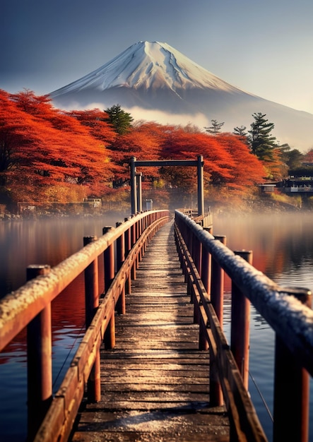 Foto montanha ao nascer do sol contra um lago