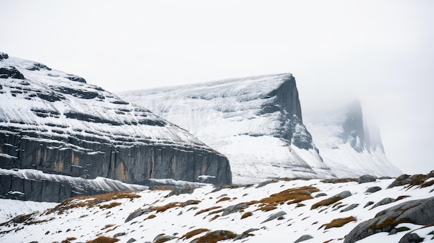 Montanha Coberta de Neve com Alto Pico