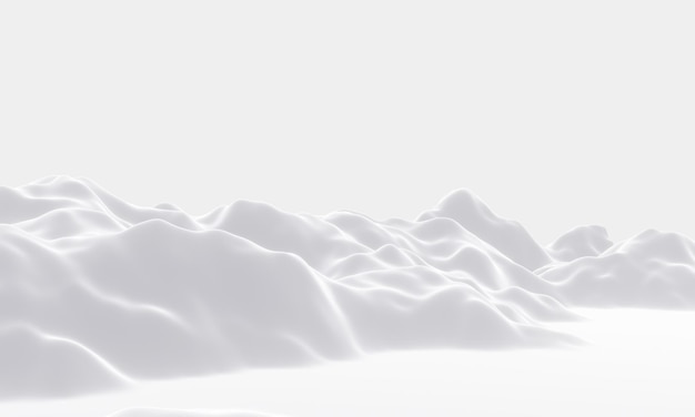 montanha de neve branca 3D