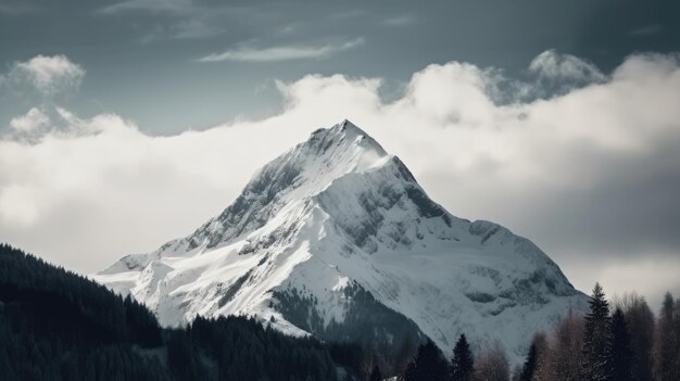 Montanha durante o inverno