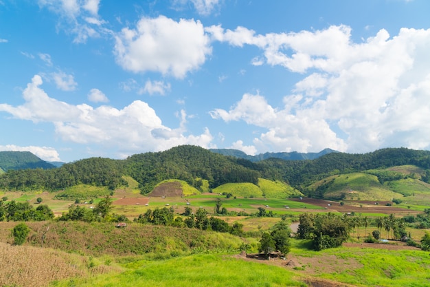 Montanha e céu.