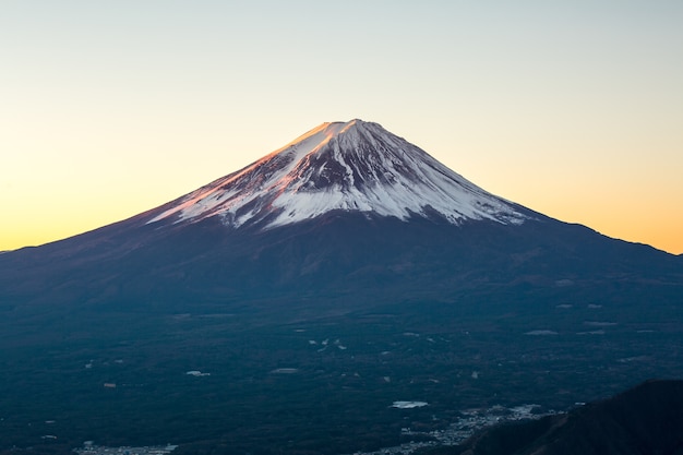 Montanha, fuji, amanhecer, japão