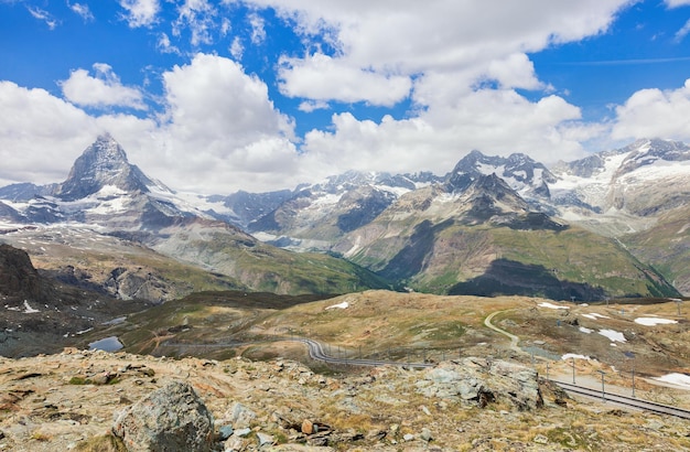 Montanha Gornergrat Suíça Matterhorn visível no fundo