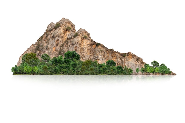 montanha isolada em fundo branco