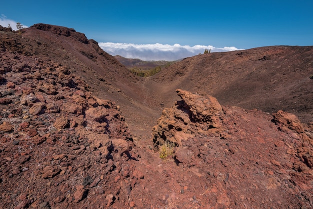 Montanha vulcânica do Samara da cratera no parque nacional do teide, Tenerife, Ilhas Canárias, Espanha.