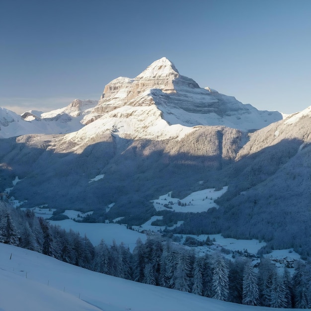 Foto montanha zugspitze em um dia ensolarado no inverno tirol áustria