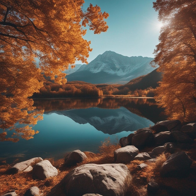 Montanhas cativantes no outono inspiradas na encantadora paleta de cores da Pantone dão vida