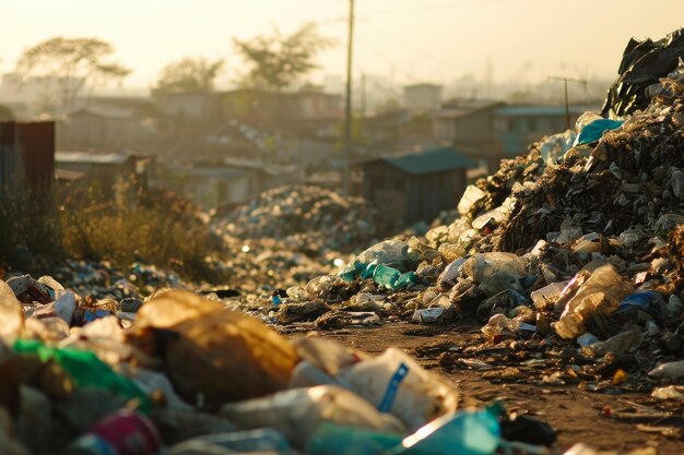 Foto montanhas de resíduos revelam a natureza clamando por ajuda