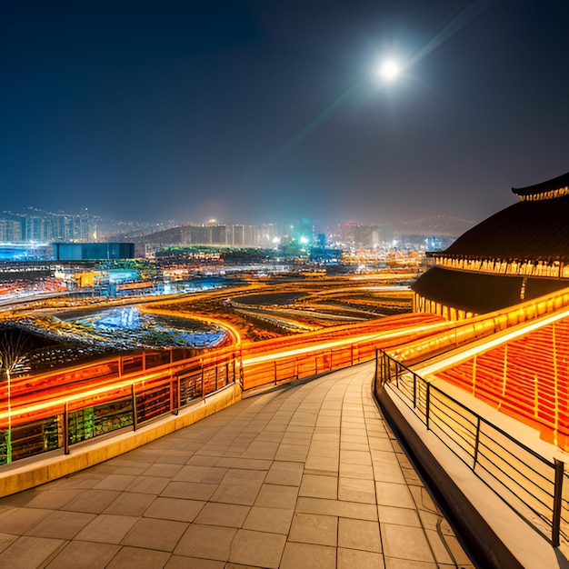 Foto montanhas de templos nascer do sol pagoda névoa pinheiros arquitetura tradicional ásia tranquilidade