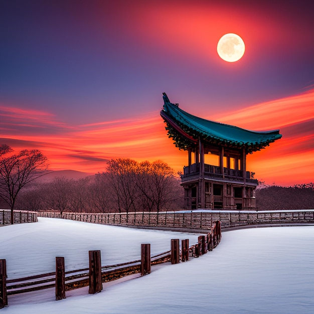 montanhas de templos nascer do sol pagoda névoa pinheiros arquitetura tradicional Ásia tranquilidade