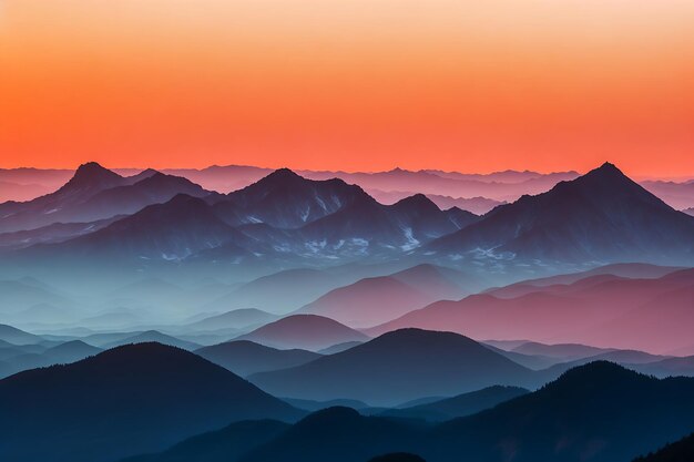 Montanhas durante o amanhecer