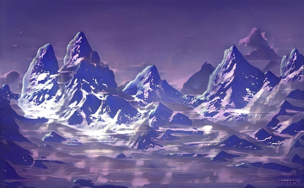 Montanhas Fantasy Land Alien Planet Scifi Magical paisagem efeitos diferentes