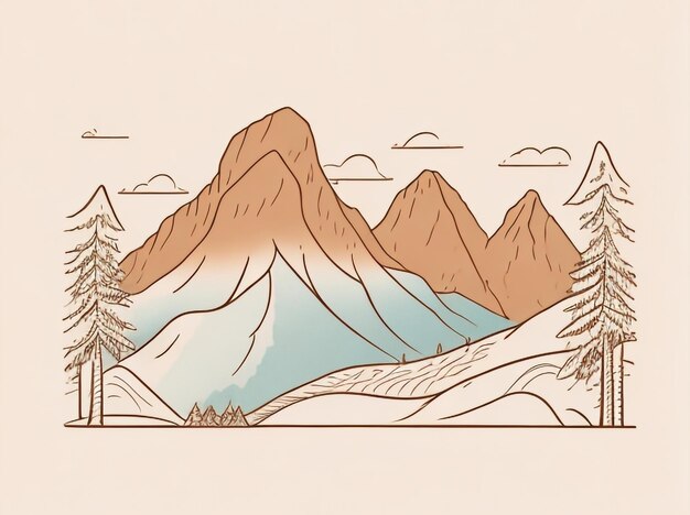 Montanhas Karwendel em ilustração vetorial