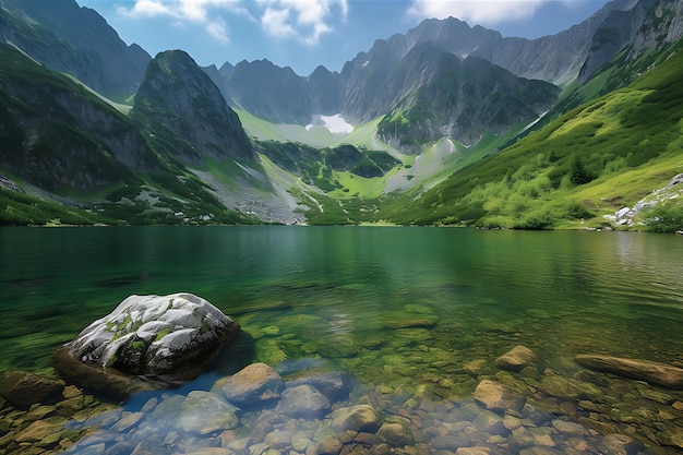 Montanhas mais altas em Tal com lago