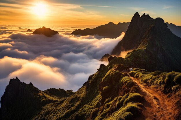 Montanhas na natureza nas Ilhas da Madeira, Portugal