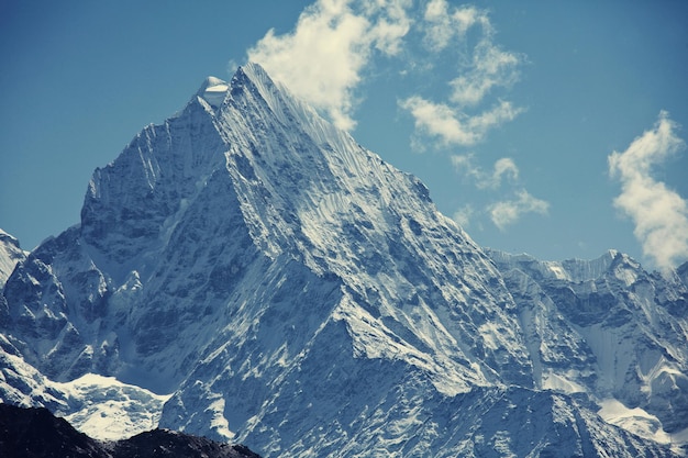 Montanhas na região de Sagarmatha, Himalaia
