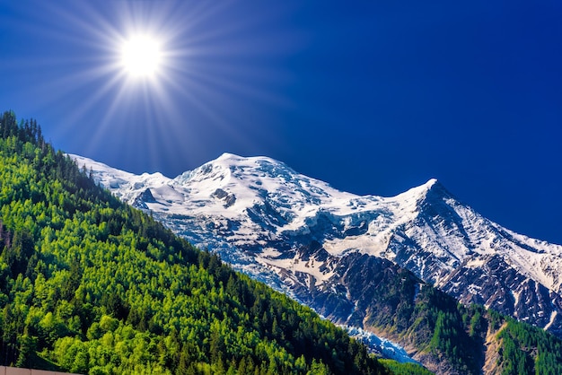 Montanhas nevadas Chamonix Mont Blanc HauteSavoie Alps França