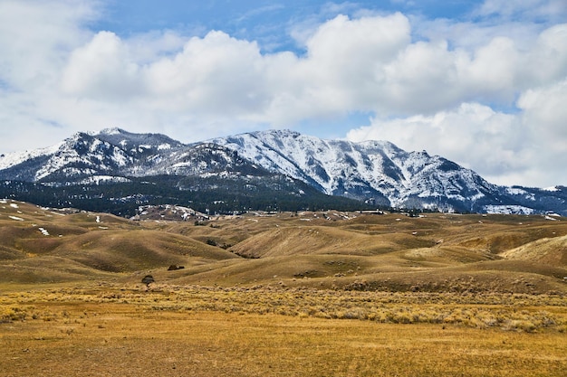 Montanhas nevadas de Montana na primavera