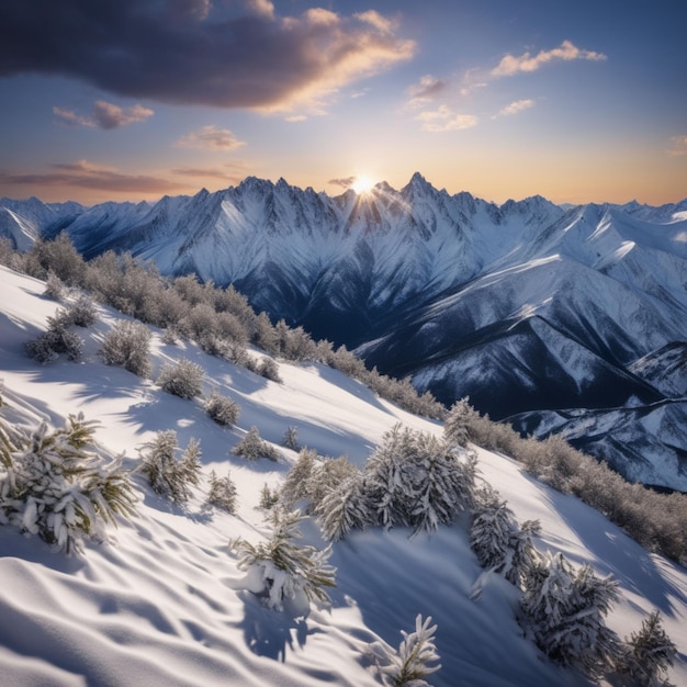 montanhas nevadas