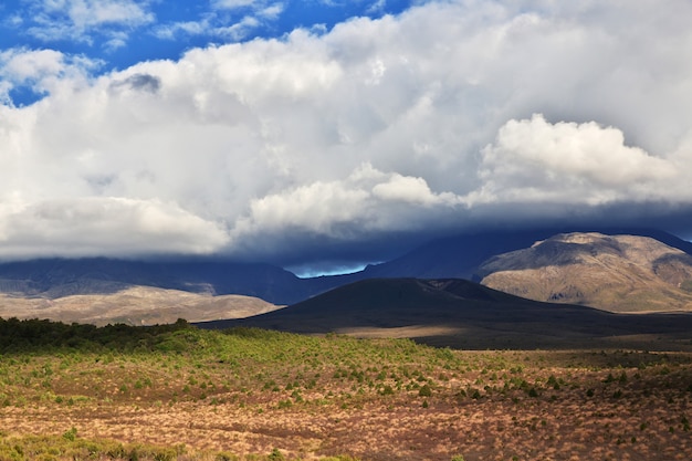 Montanhas no parque nacional de Tongariro, Nova Zelândia