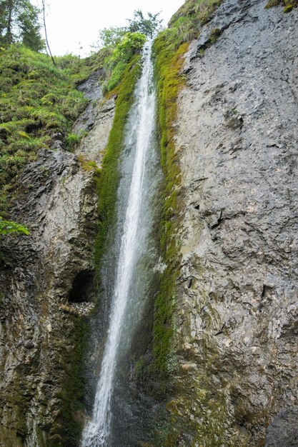 Montanhas Tatra Vista da cachoeira do rio da montanha nas montanhas